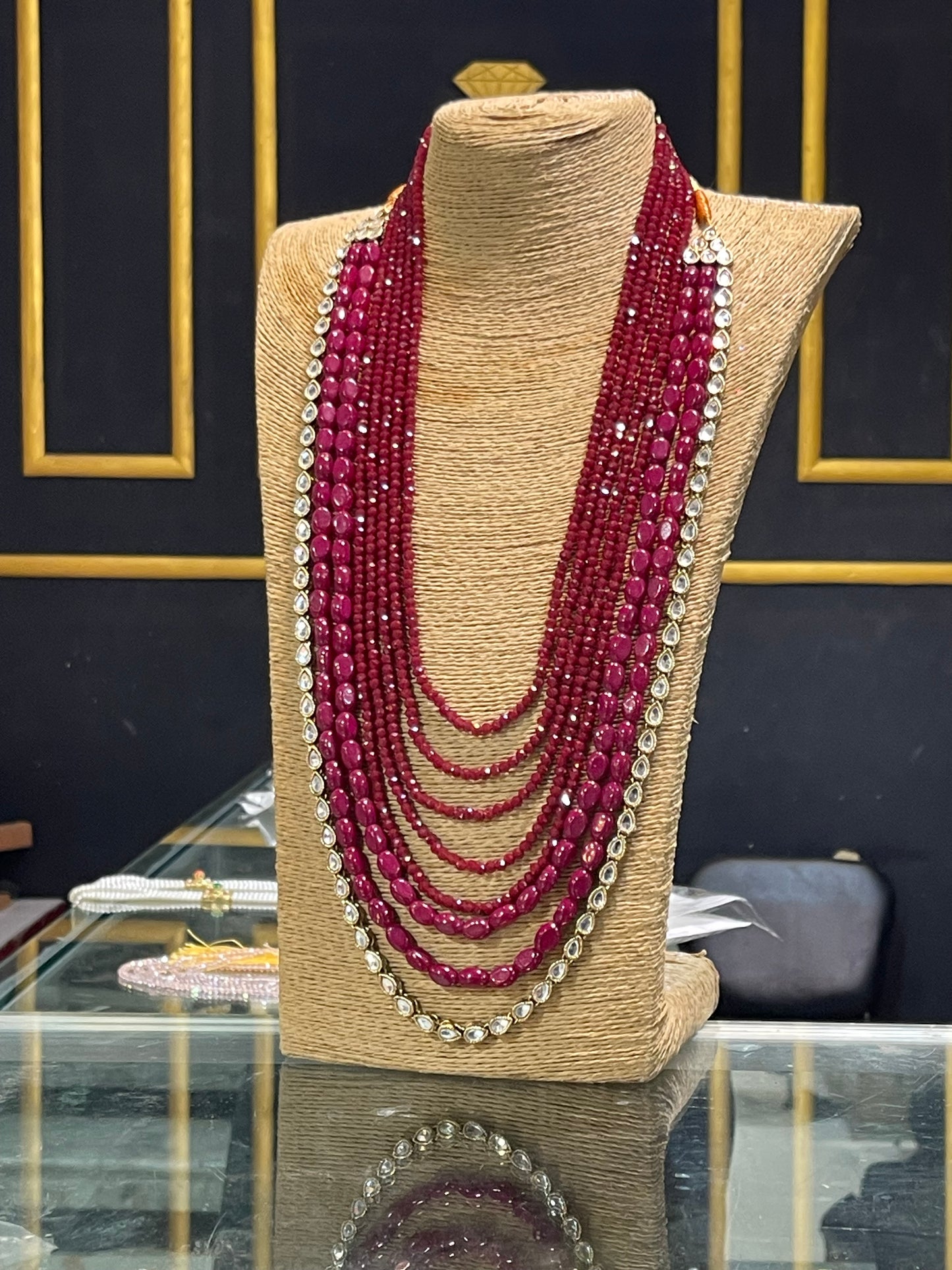 Double Detachable kundan and 5 layers Maala