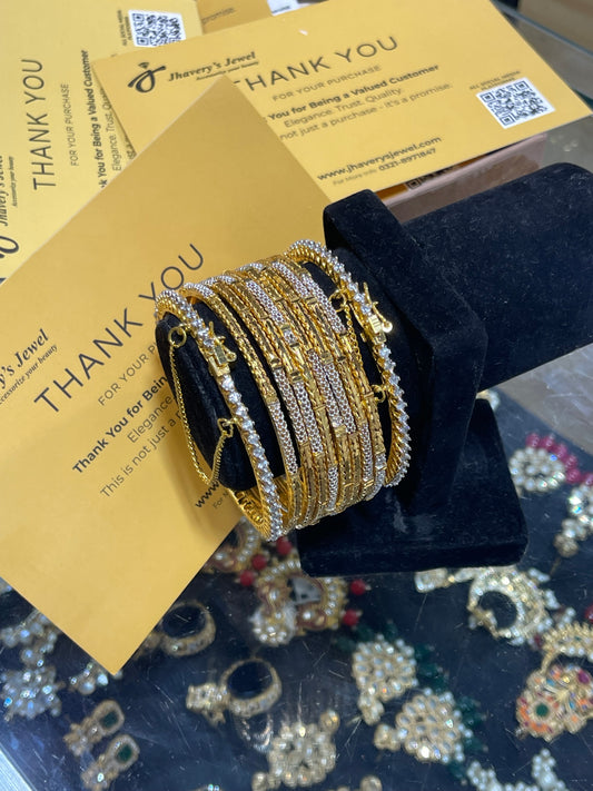 24KT Gold Plated,10 Pcs Bangles Set