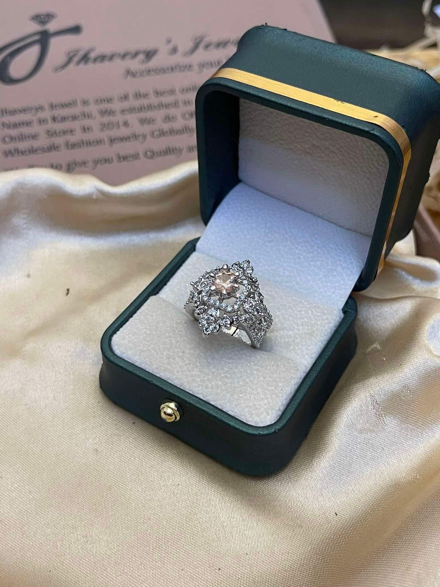 Zircon Ring Silver Rhodium