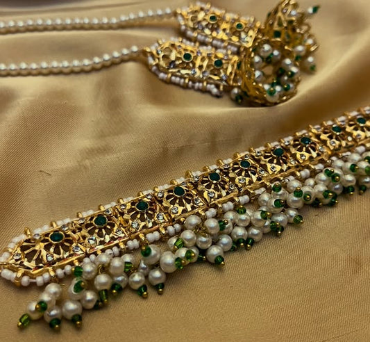 Traditional Hyderabadi Green Choker Set | Bridal & Wedding Jewellery | Jhaverys Jewellery