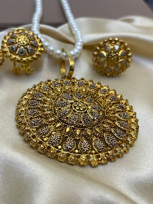 22KT Pure Gold Plated,Combo Set ( two Tone Polish )