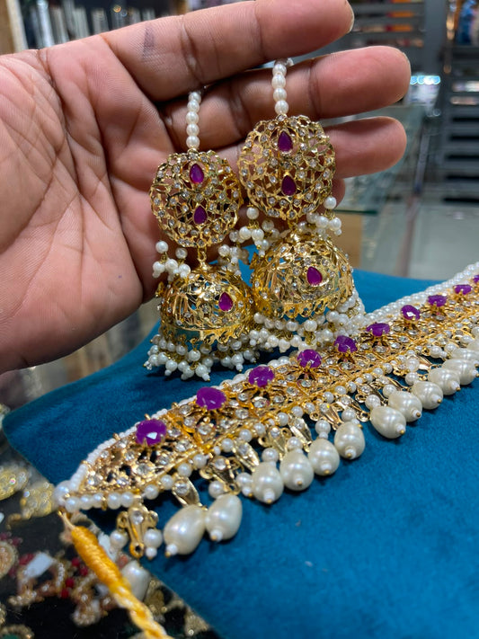 Hyderabadi Gold Plated Choker Set