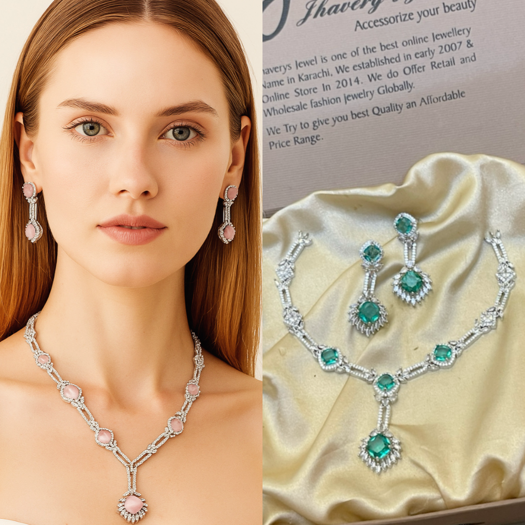 Zircon Ad Necklace Set
