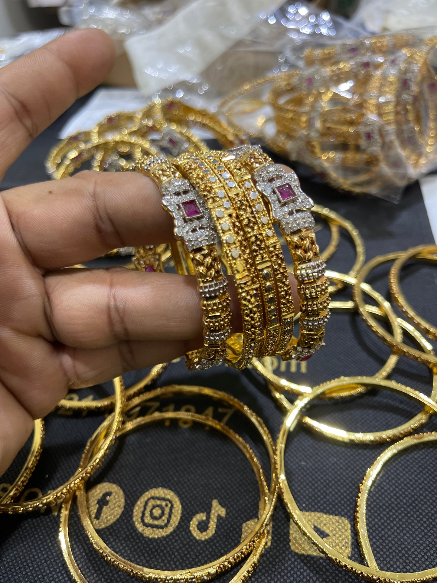 6 Pc Gold Plated Bangles Set