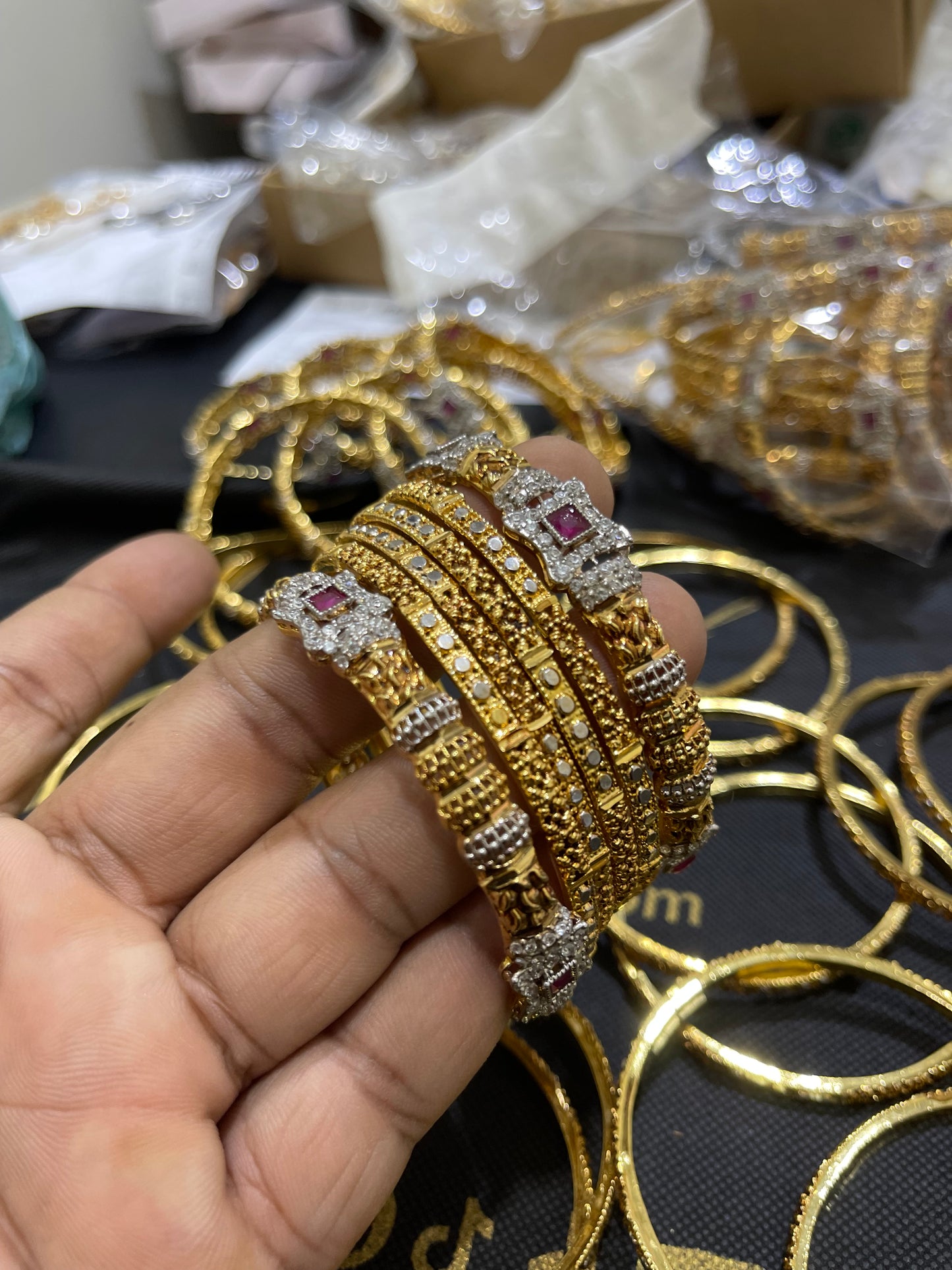 6 Pc Gold Plated Bangles Set
