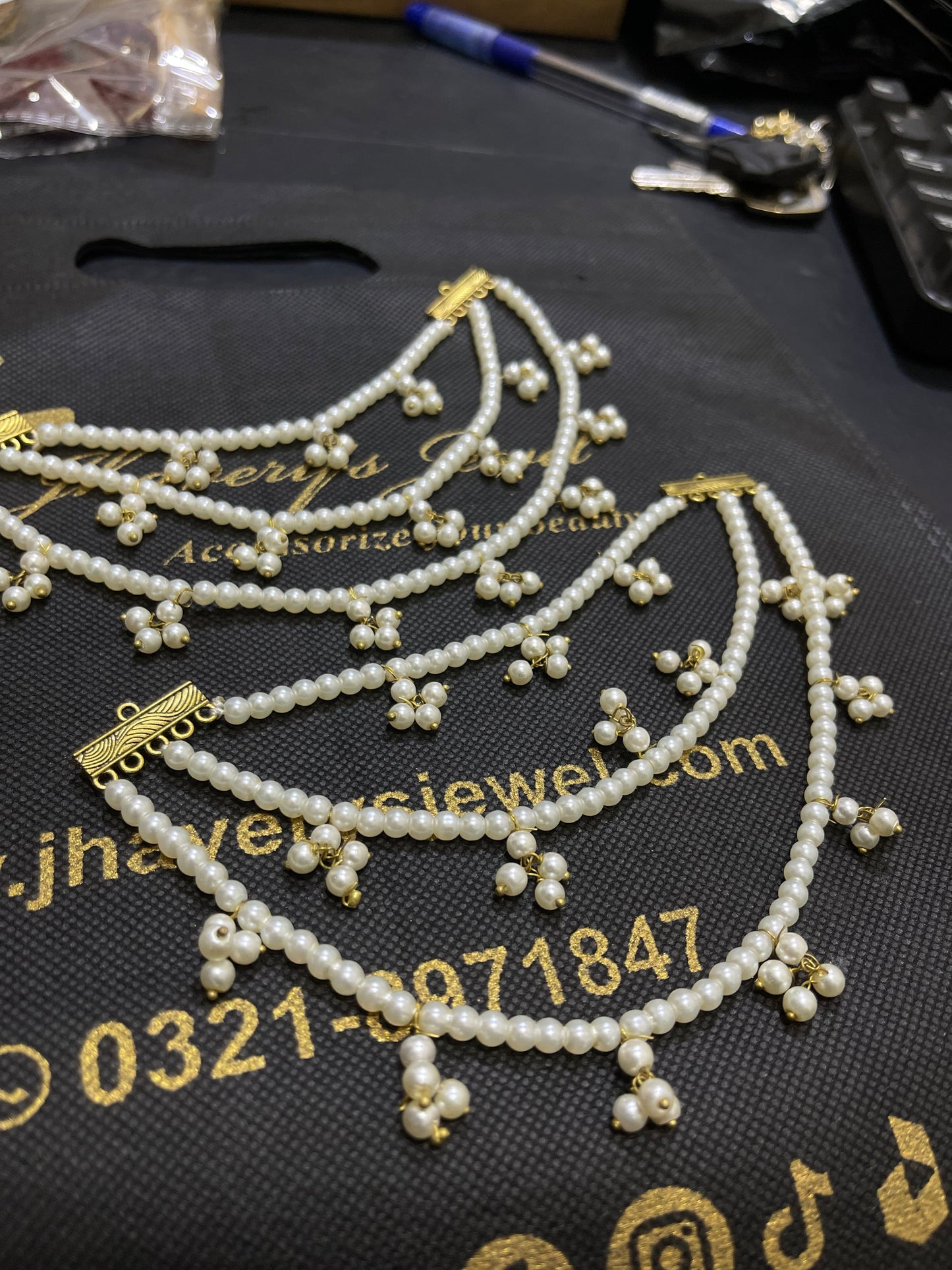 3 layers Stylish Wear Long Pearls Saharas