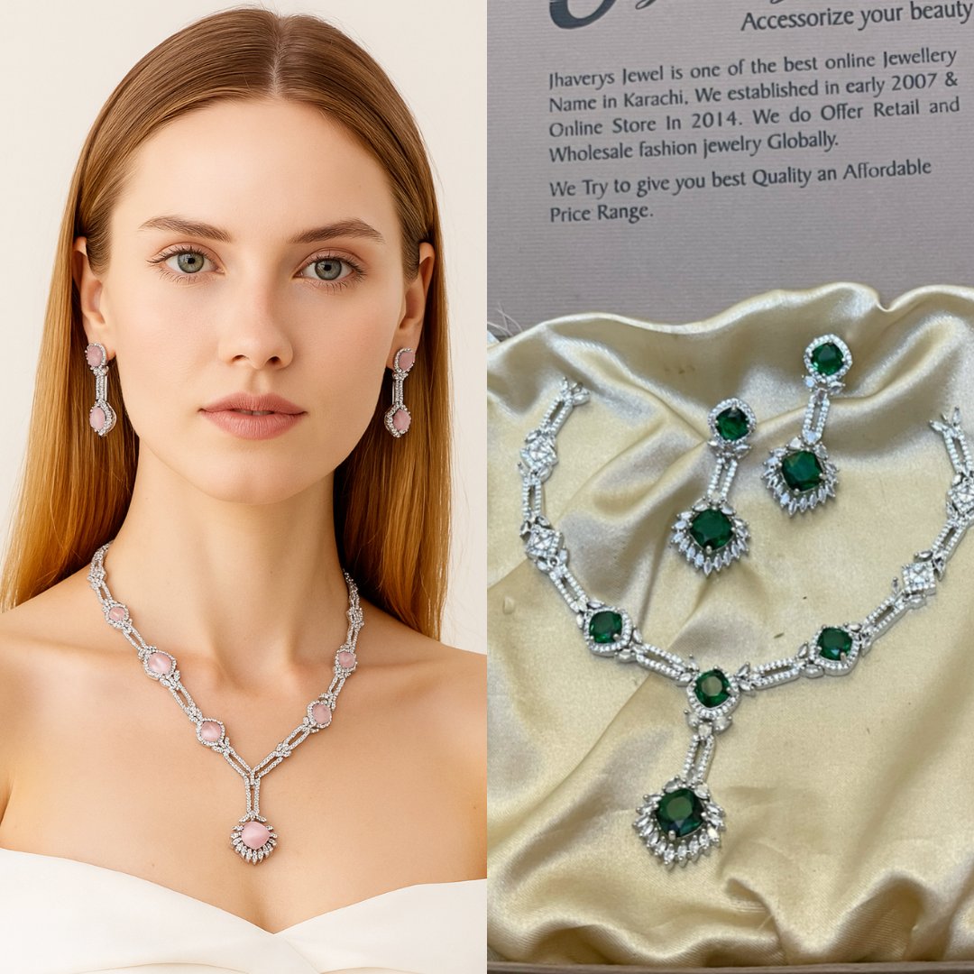 Zircon Ad Necklace Set