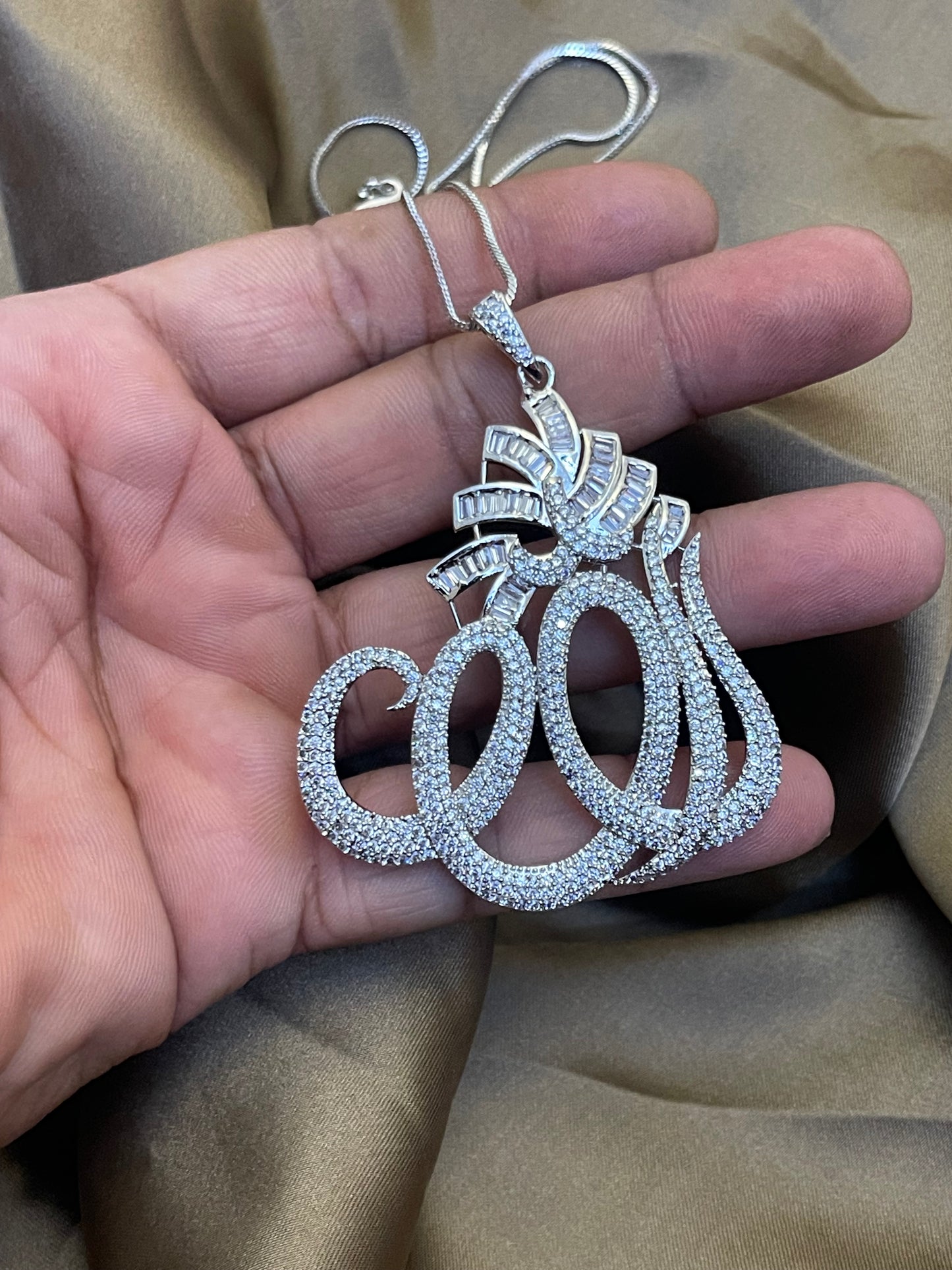 Allah Name Locket BIG Size Silver Polish