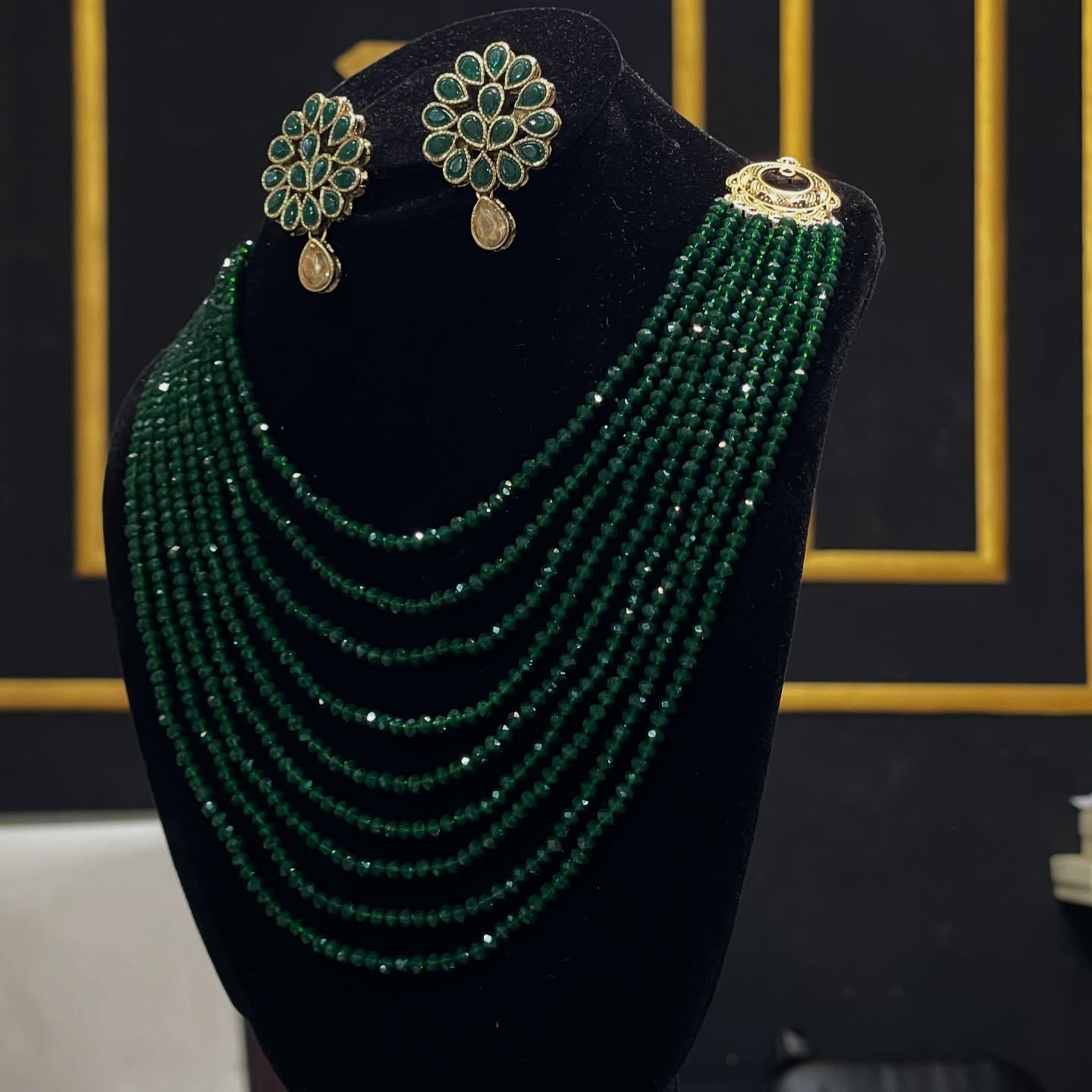 9 layers kundan Necklace and Tops