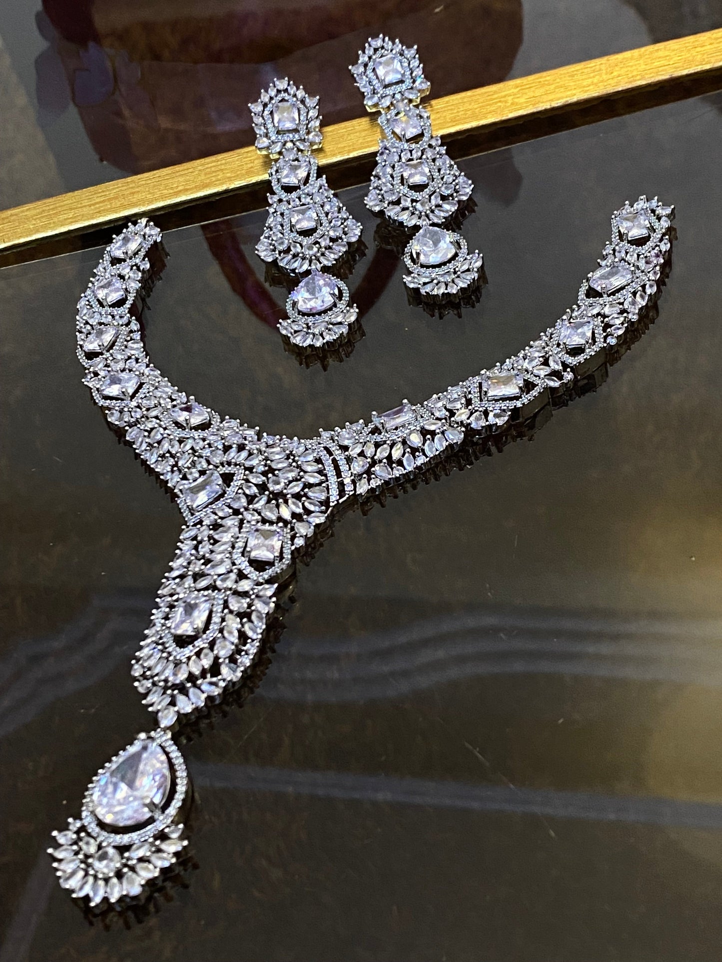 Zircon Ad Necklace Set Big