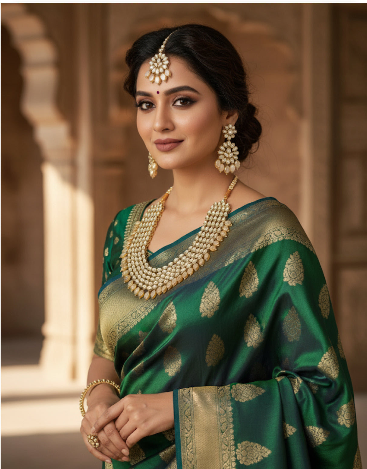 Kundan 5 Layers Designer Bridal Necklace Set