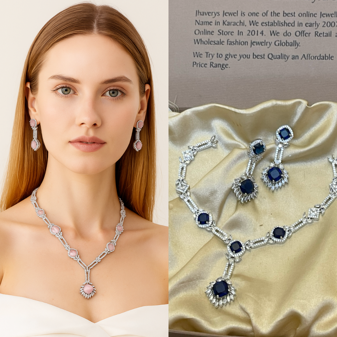 Zircon Ad Necklace Set