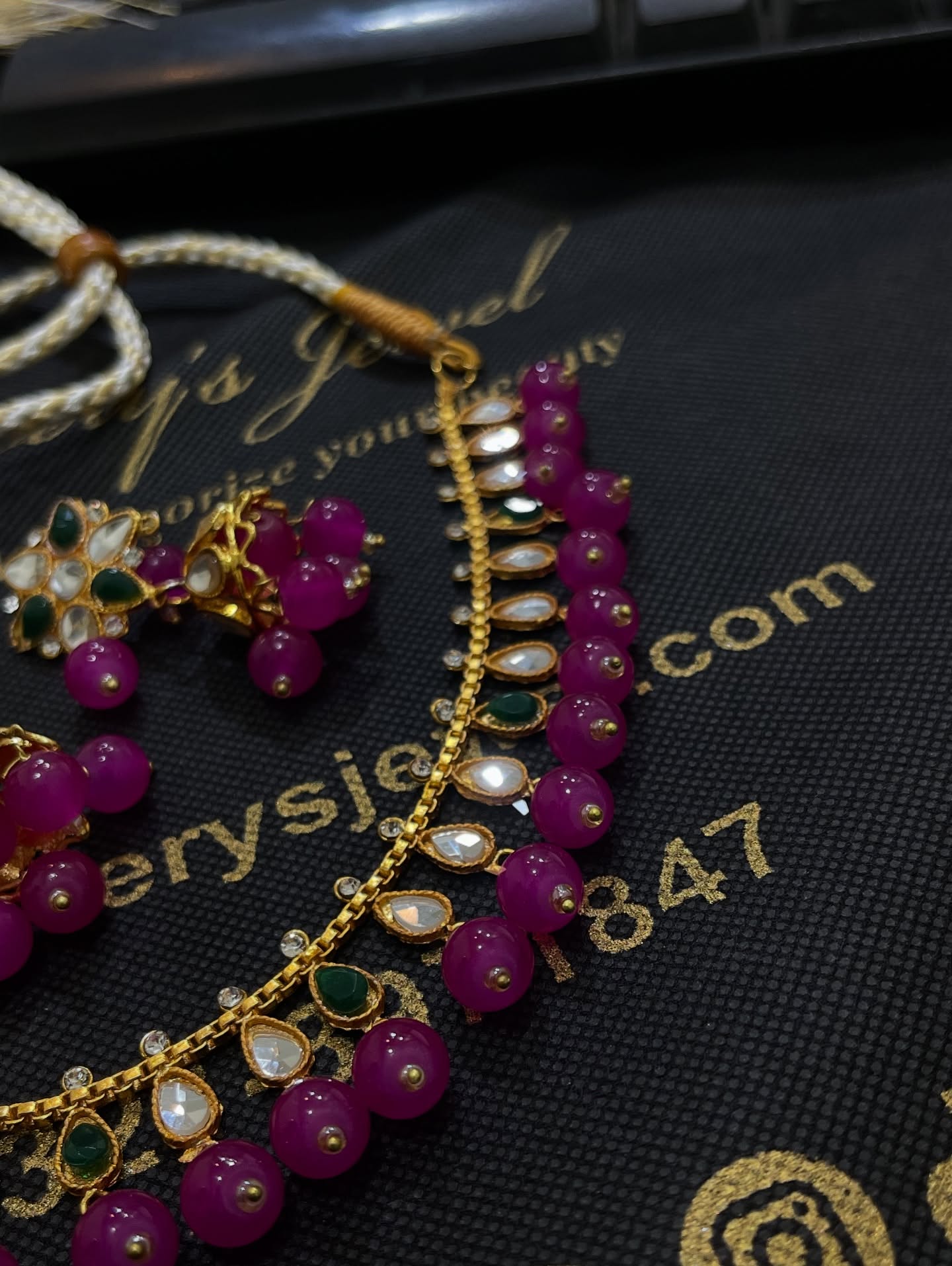 Kundan Palli Mehendi necklace set