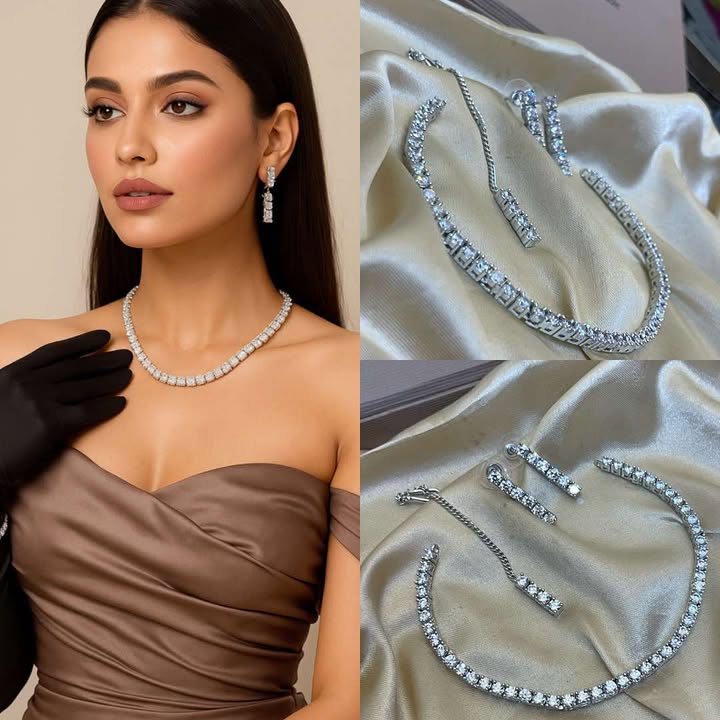 Zircon Ad Necklace Set