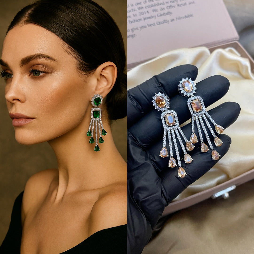 Zircon Ad Big Earrings