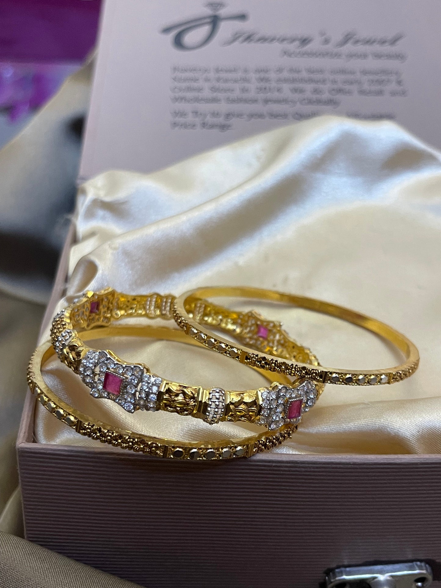 Gold Plated 3 Pc Bangles Set