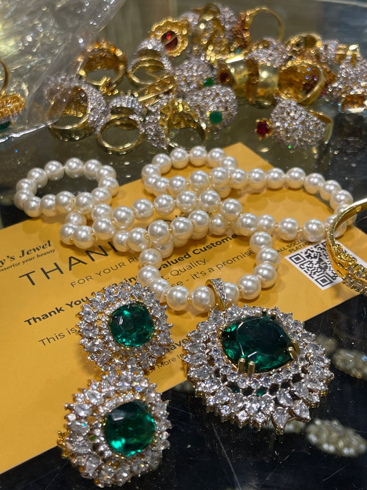 Zircon Jarao Gold Plated,Locket Set