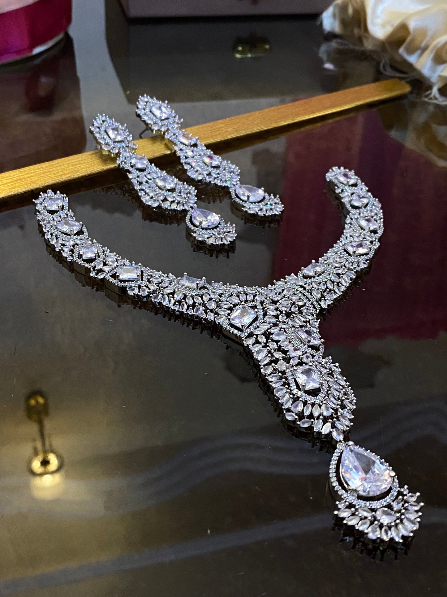 Zircon Ad Necklace Set Big