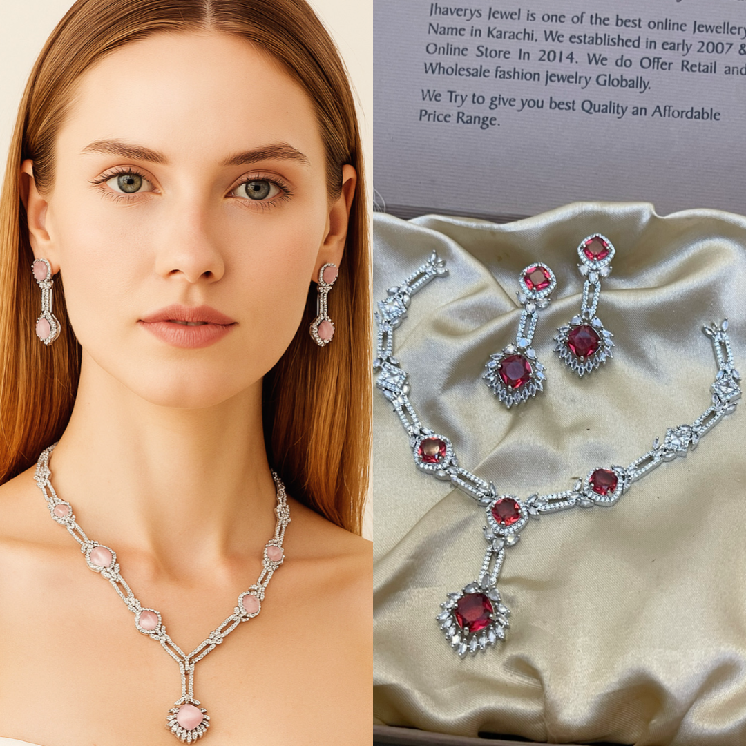 Zircon Ad Necklace Set