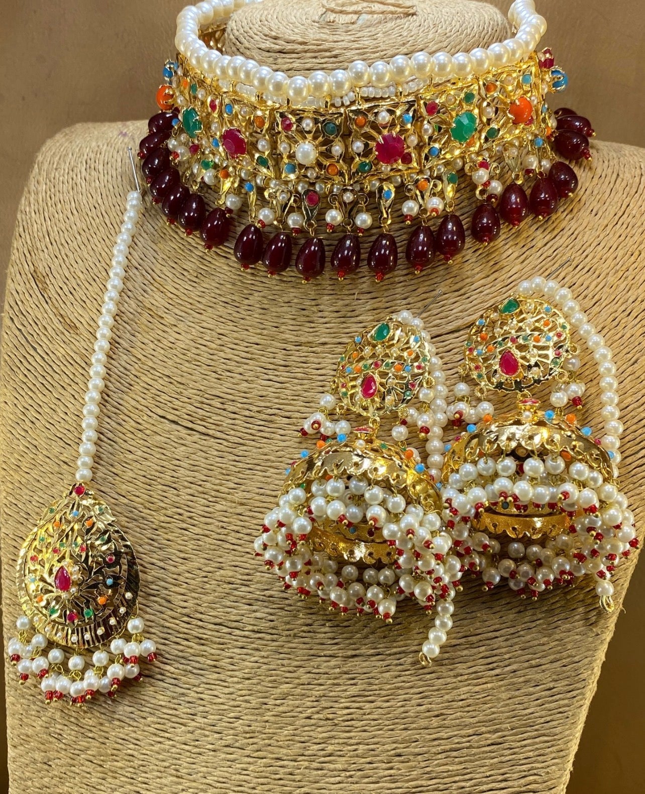 Hyderabadi Choker Jhumke tikka