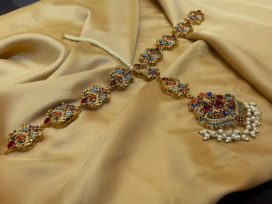 Multi Stone Studded Matha Patti Head piece