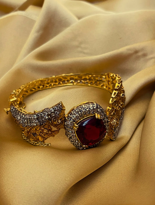 Zircon Jarao Bracelete 22KT Pure Ruby Stones Work