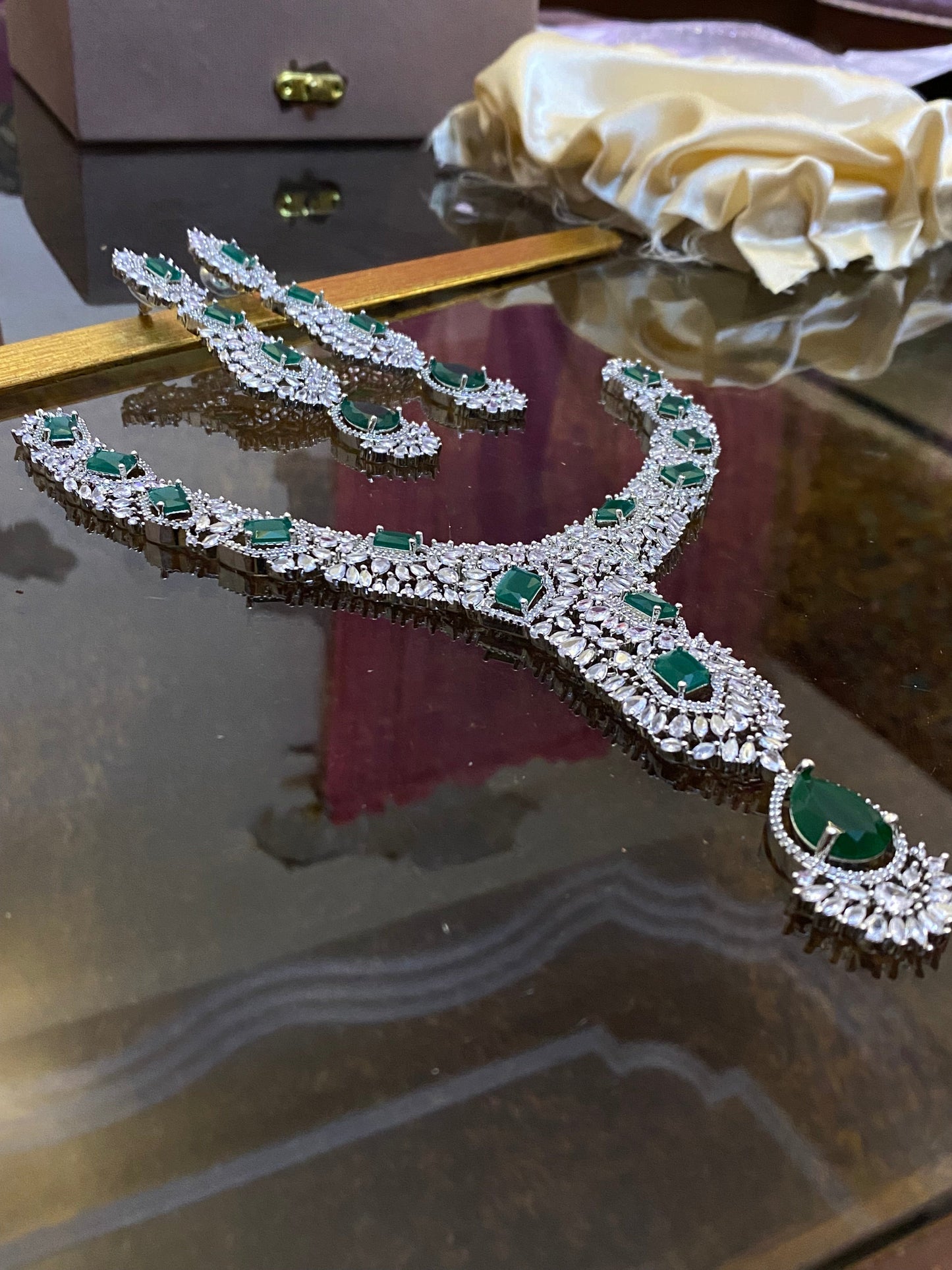 Zircon Ad Necklace Set Big