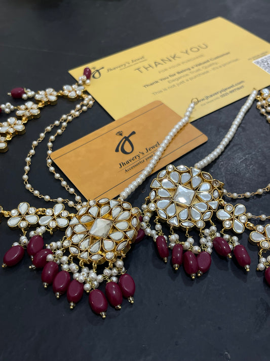 Thappa kundan Heavy Sahara Earrings