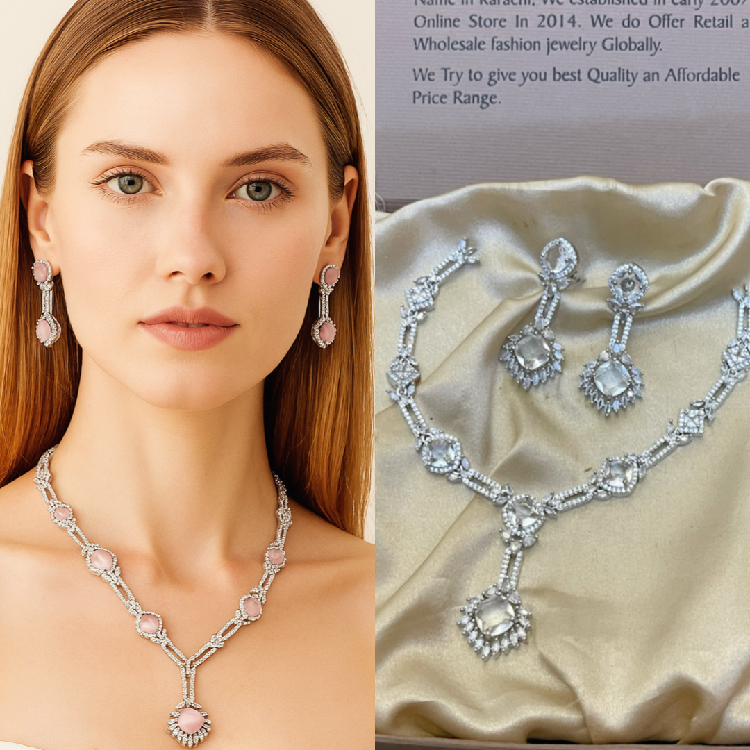 Zircon Ad Necklace Set