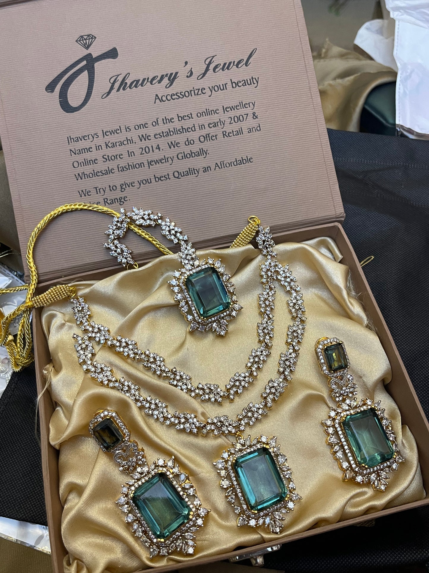 22KT Zircon Bridal Necklace Set