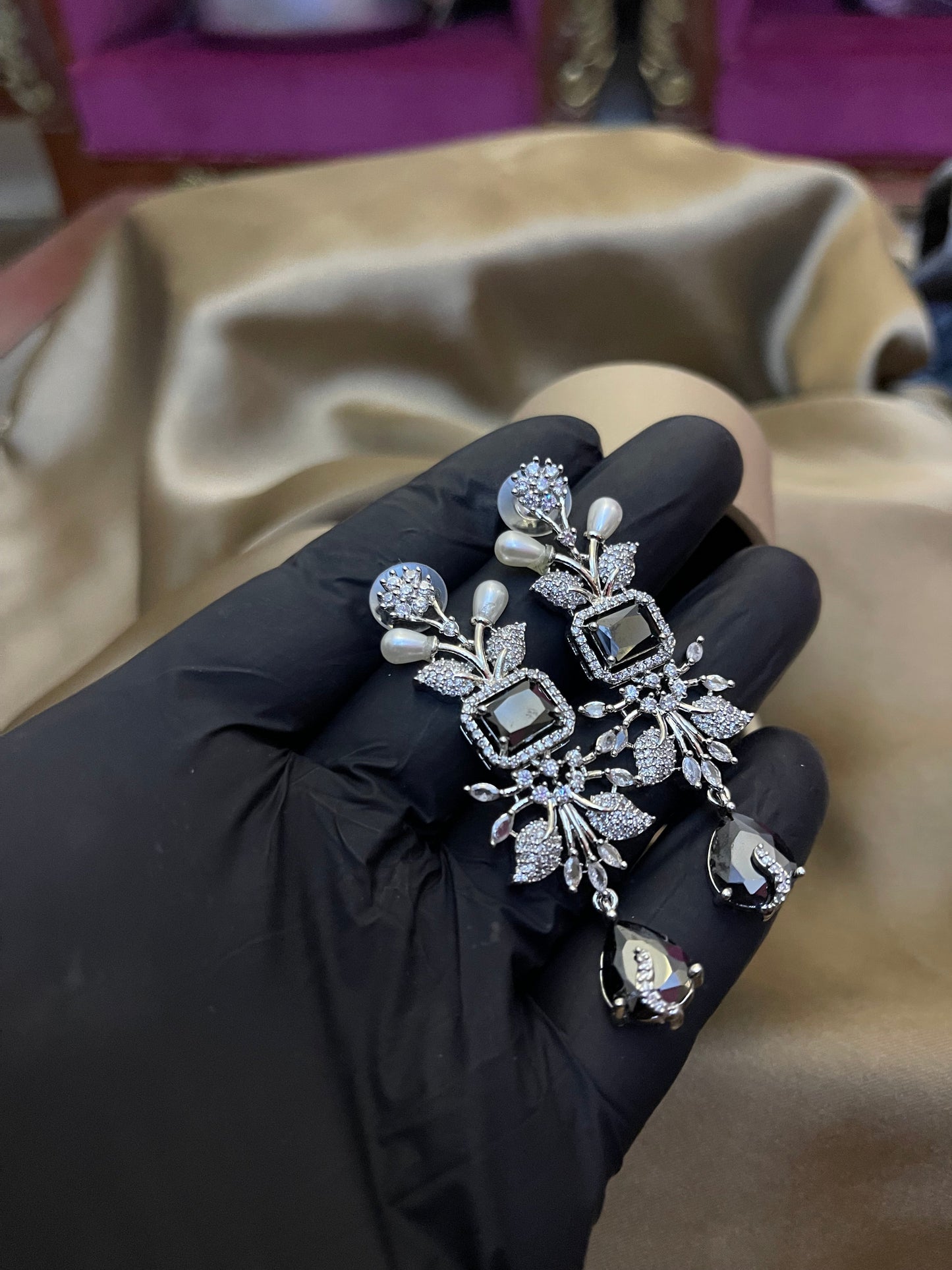 Zircon Ad Earrings