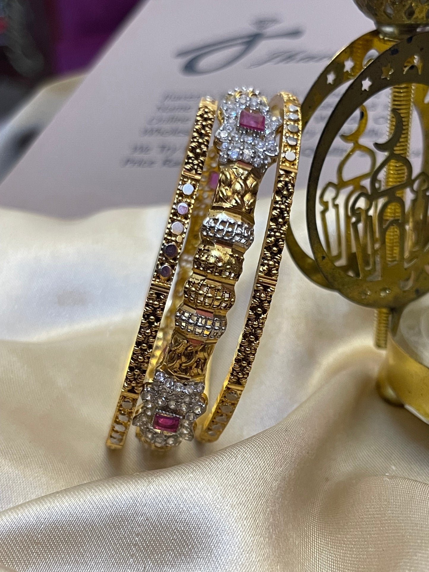 Gold Plated 3 Pc Bangles Set