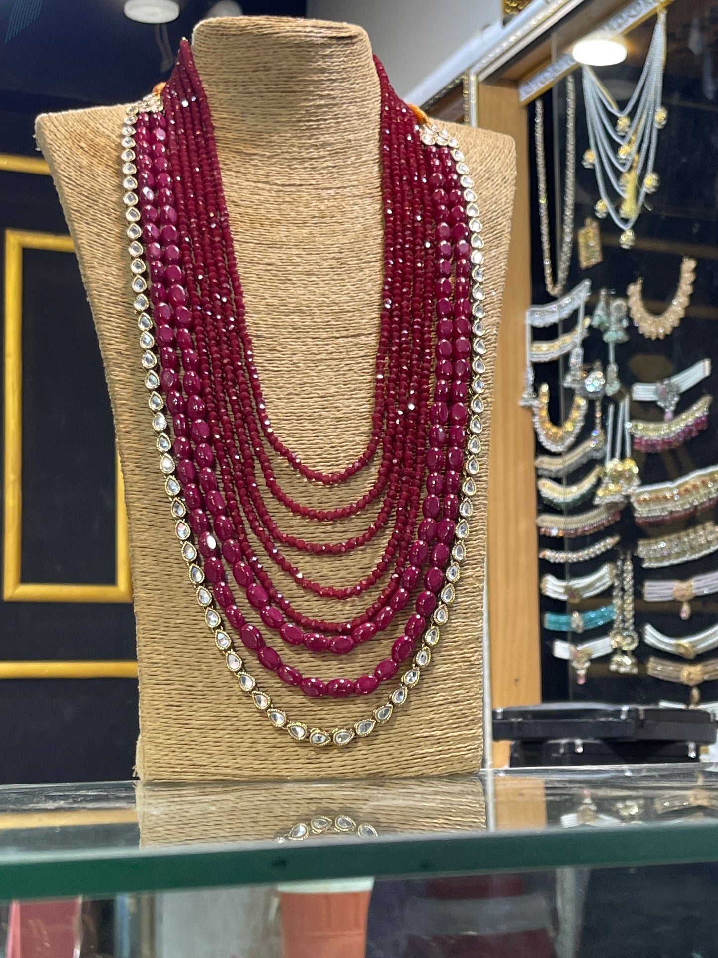 Double Detachable kundan and 5 layers Maala