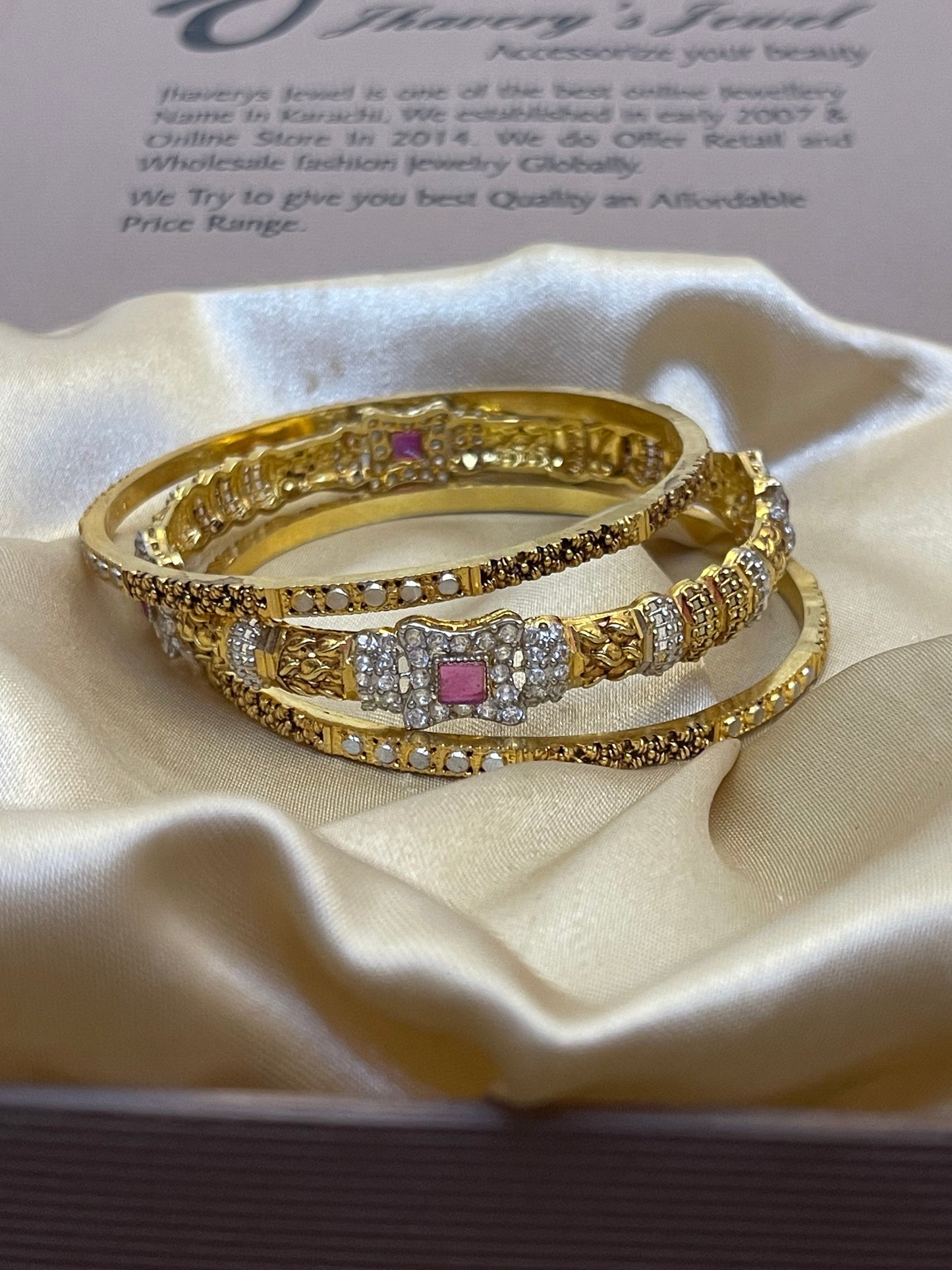 Gold Plated 3 Pc Bangles Set