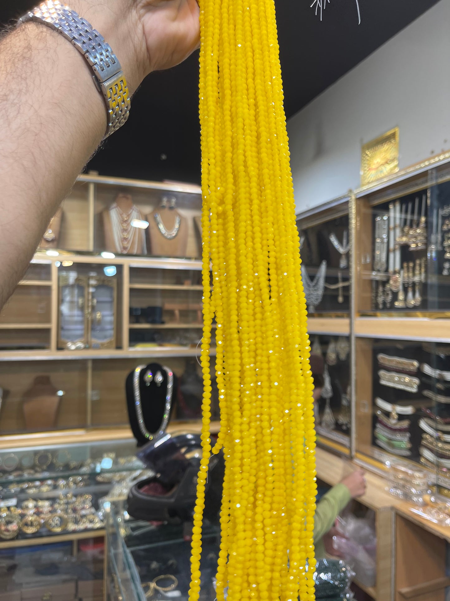 5 Layers Yellow Color Beads Mala Necklace | Traditional Yellow Layered Mala | Jhaverys Jewel