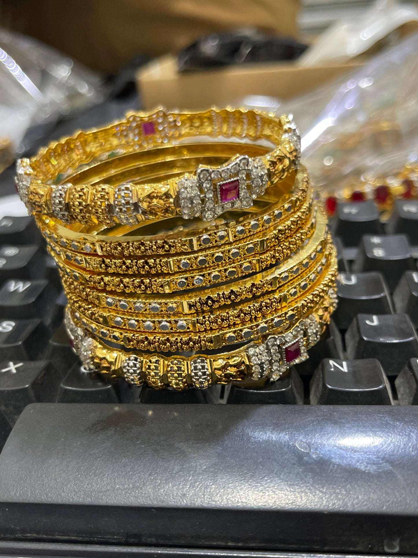 22KT Gold Plated Bangles Set (2.6 )