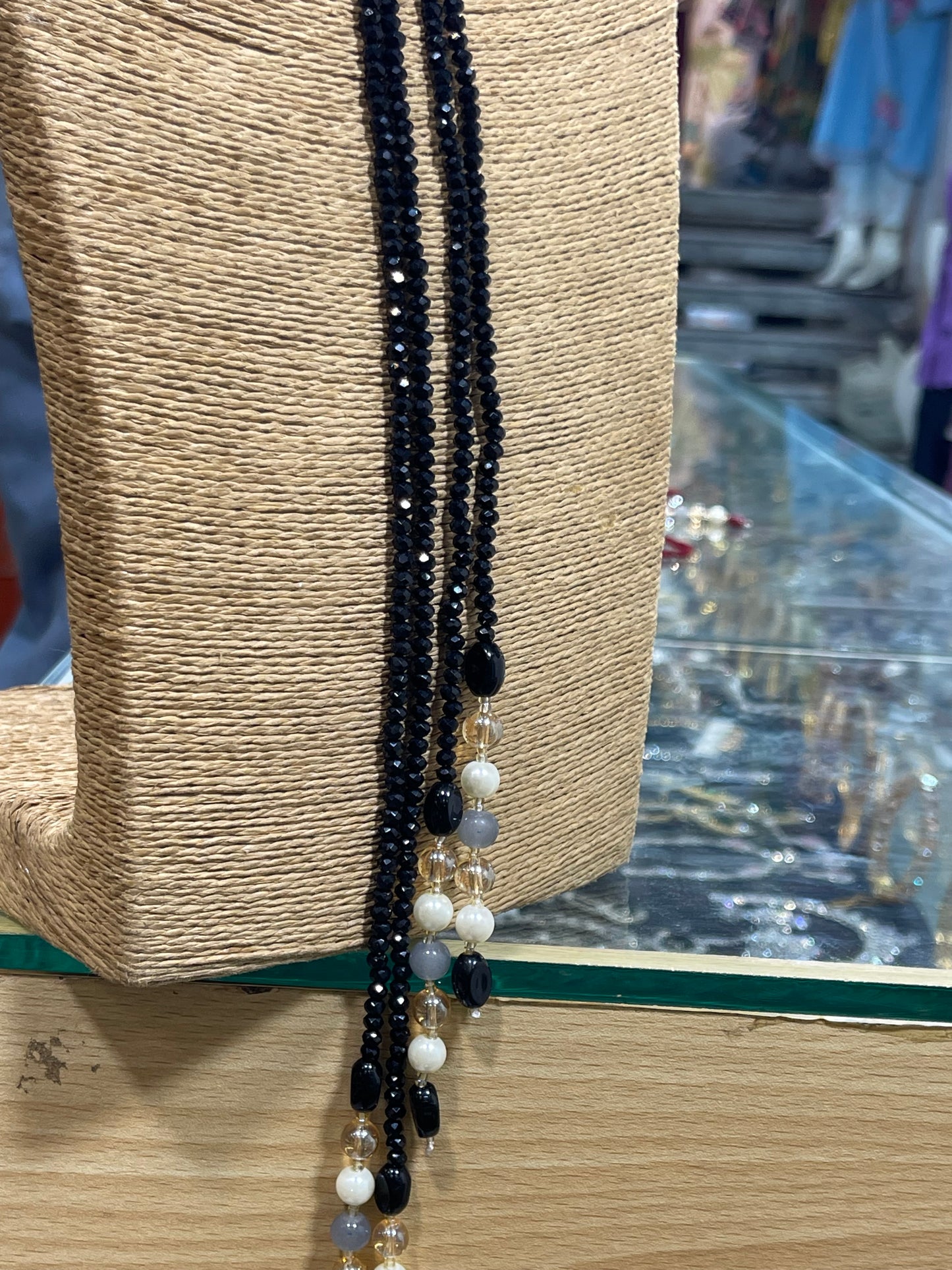 Double Layers Designer Stylish Black Lariats