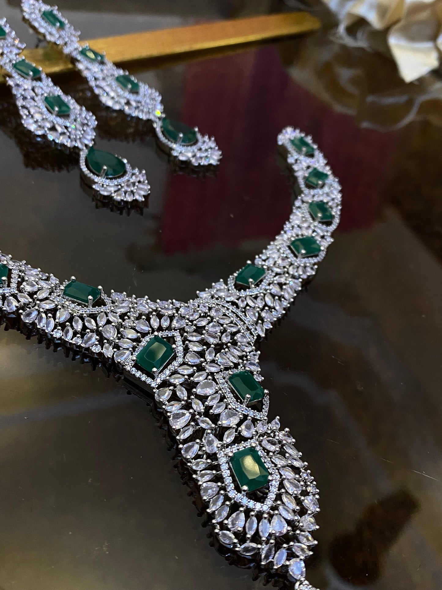 Zircon Ad Necklace Set Big