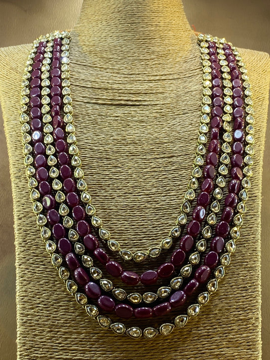 5 Layers Long Kundan Malaa