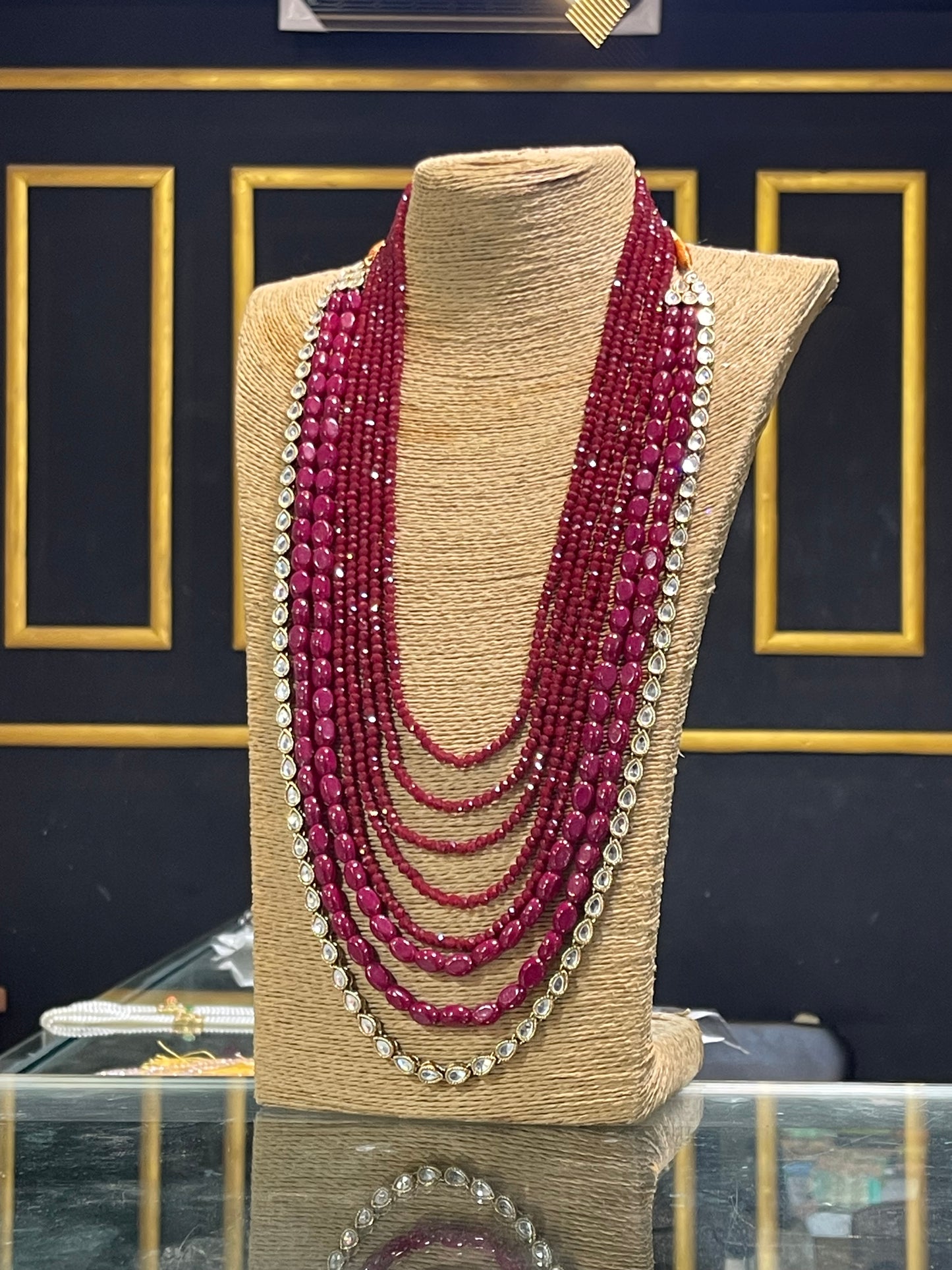 Double Detachable kundan and 5 layers Maala