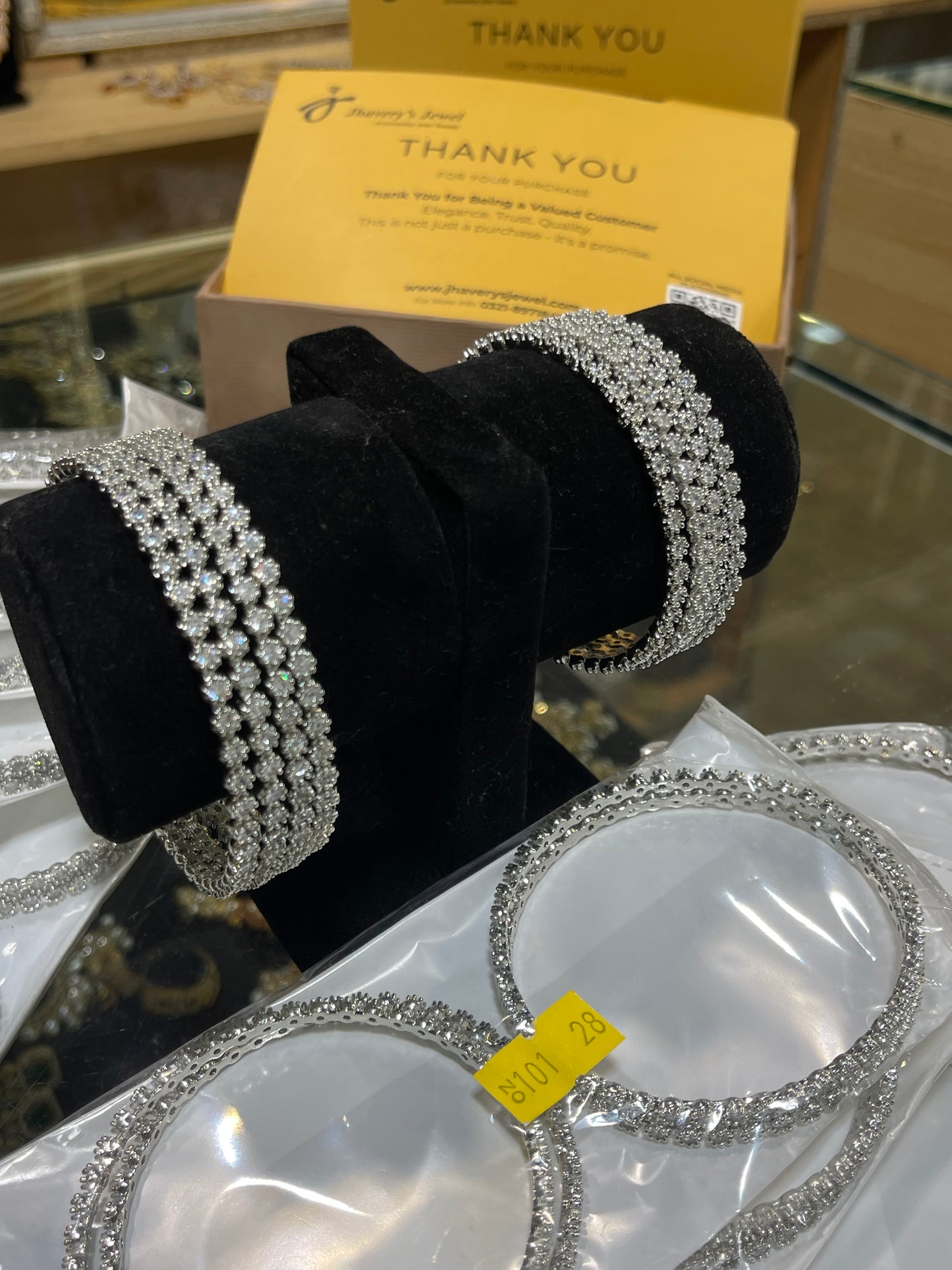 Zircon Ad Bangles 4 pcs Set