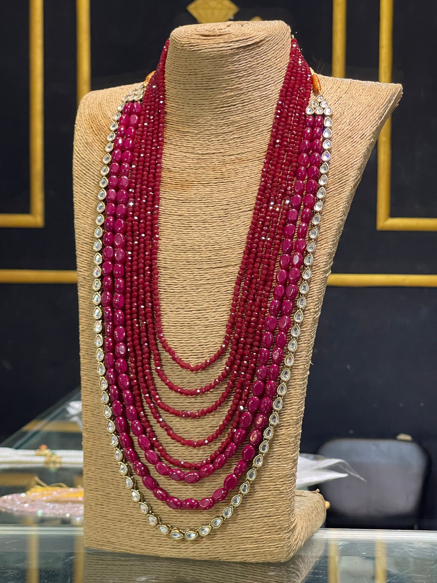 Double Detachable kundan and 5 layers Maala