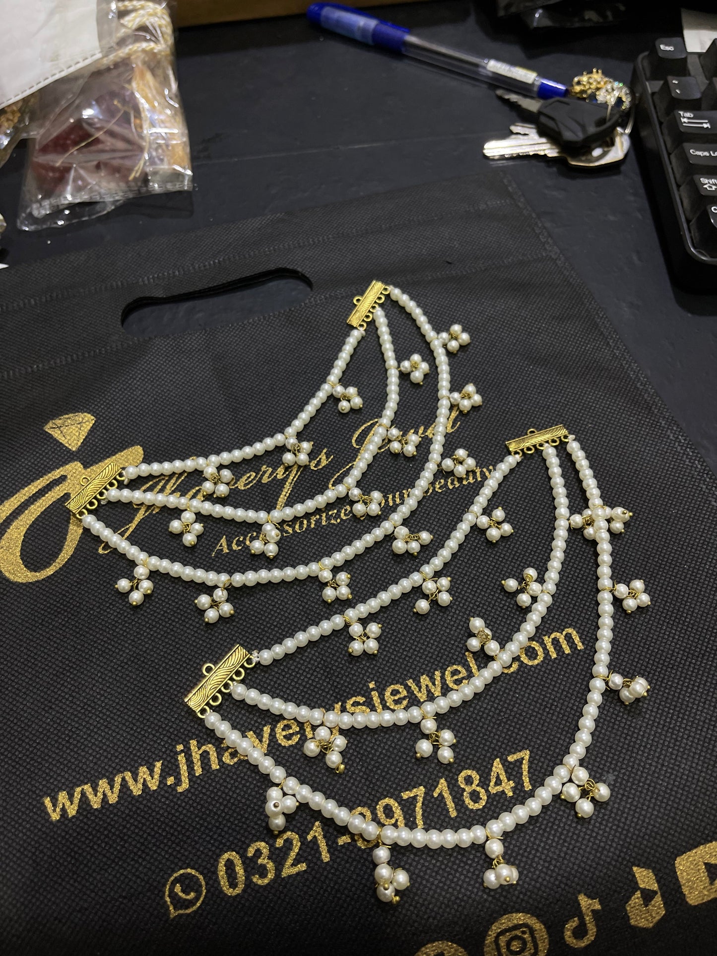 3 layers Stylish Wear Long Pearls Saharas