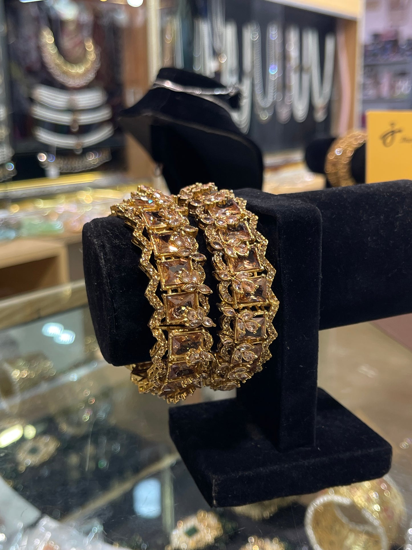 Champaigne Zircon Bangles Openable
