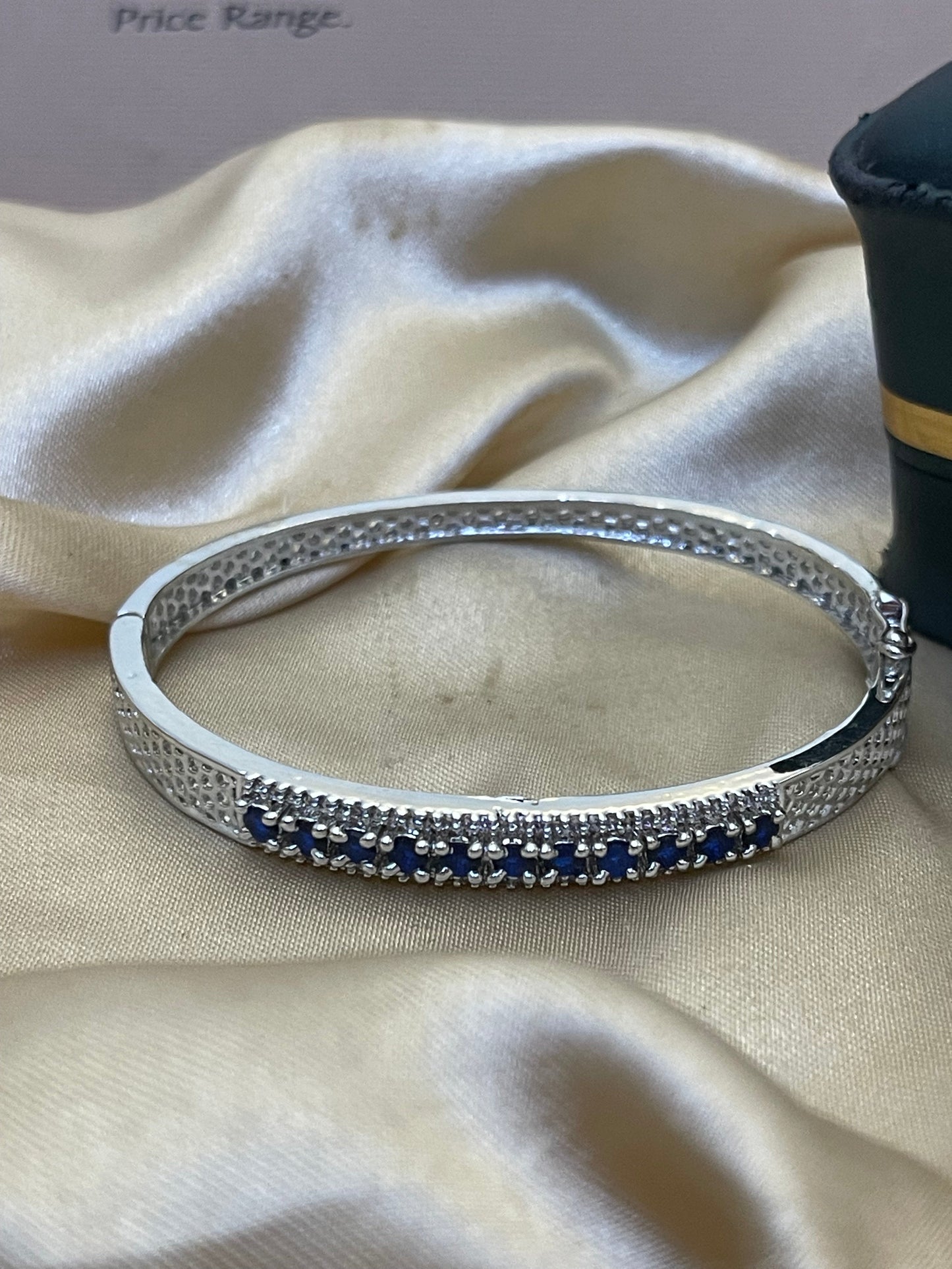 Silver Zircon Stones Studded Bracelete