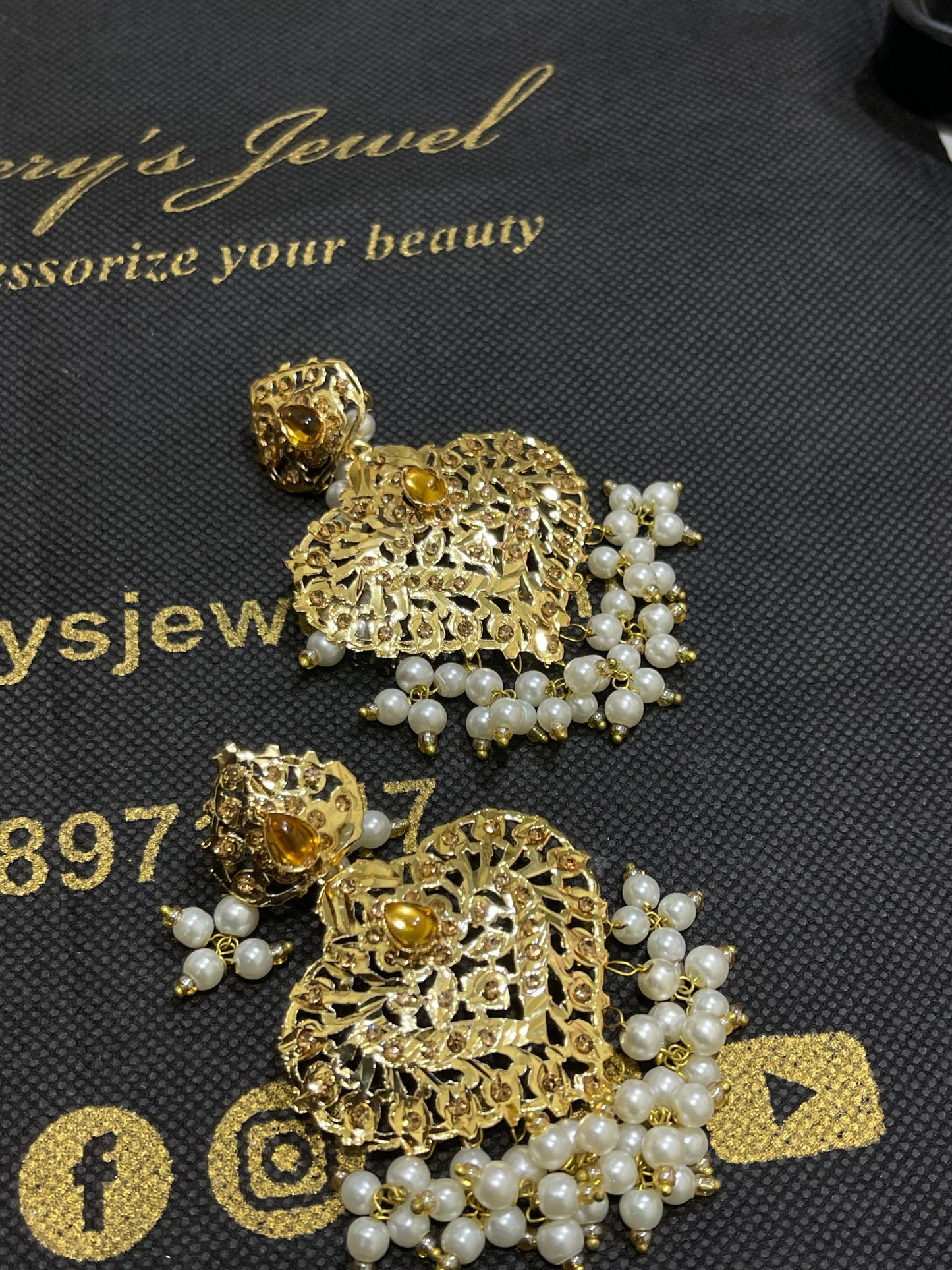 Hyderabadi Heart Shape Earrings