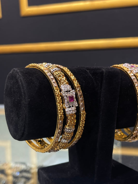 3 Pcs 22 KT Trending Gold Plated Bangles in Pakistan 2026