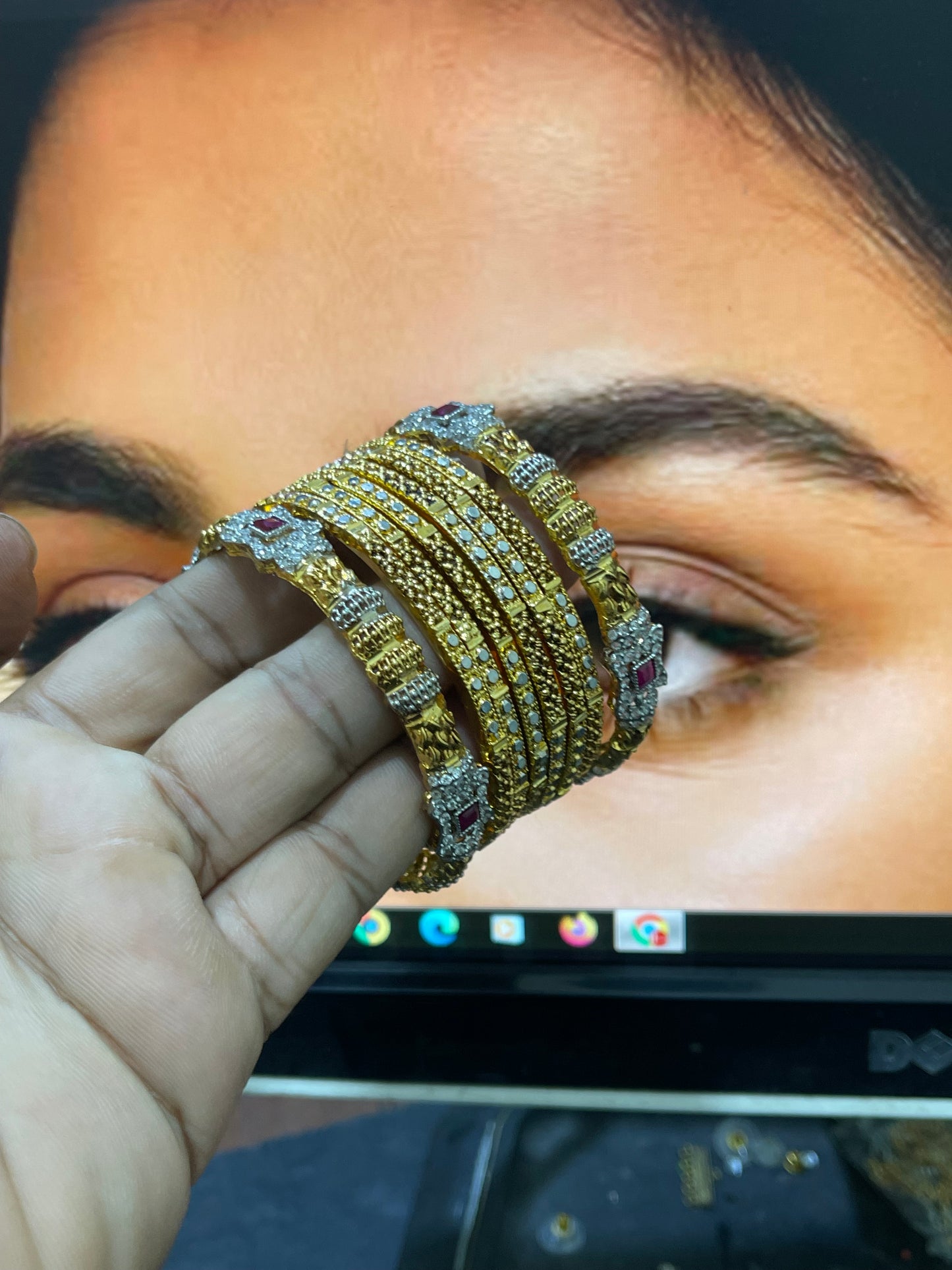 22KT Gold Plated Bangles Set (2.6 )