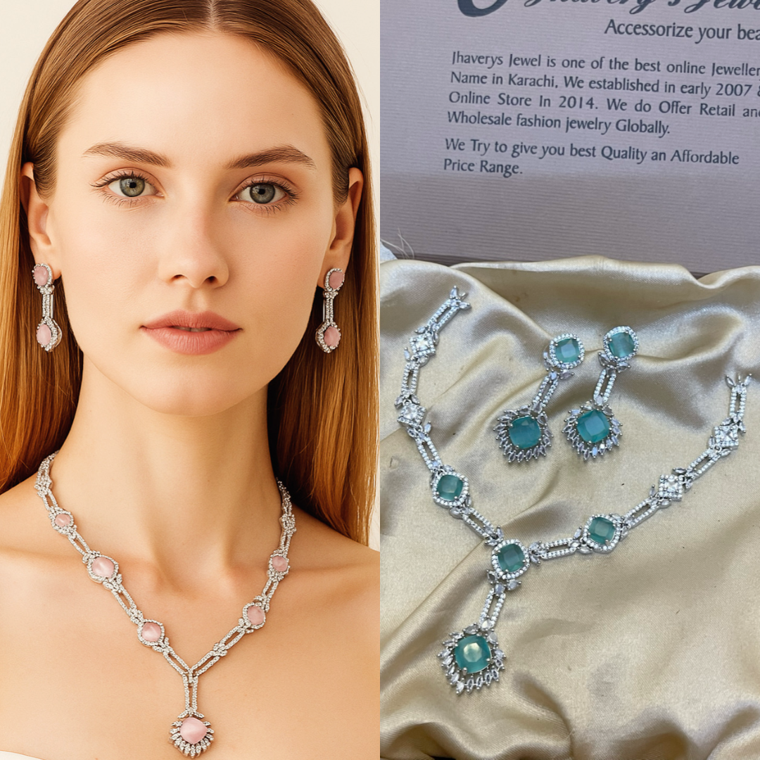 Zircon Ad Necklace Set
