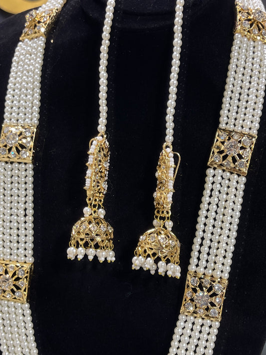 Hyderabadi Stylish Wear Long Mala and Jhumke